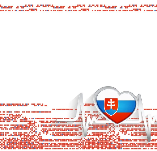 Eslovaquia Antecedentes Patrióticos Bandera Eslovaquia Forma Corazón Latido Ilustración Vectorial — Archivo Imágenes Vectoriales