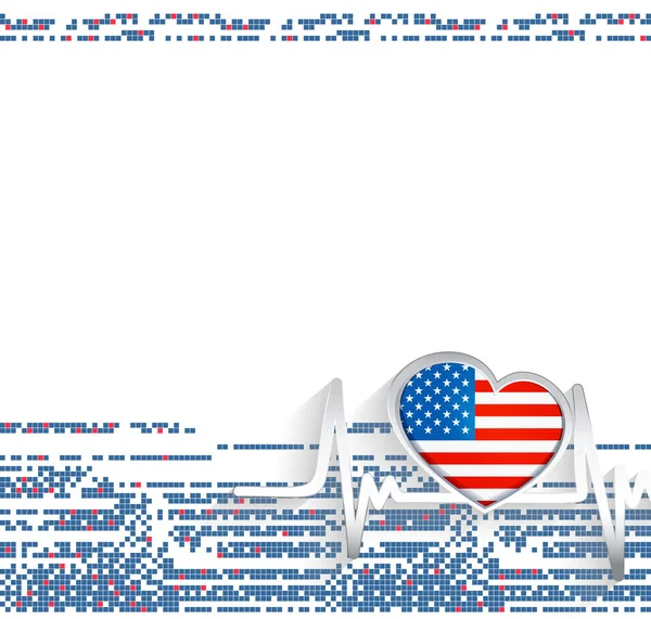 Fondo Patriótico Los Estados Unidos Bandera Estados Unidos Forma Corazón — Vector de stock