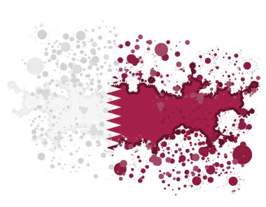 Soyut suluboya Katar bayrağını dalgalandırıyor. Ulusal tatil geçmişi için şablon.