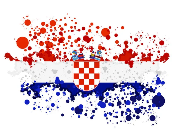 Abstracto Acuarela Salpica Bandera Croacia Plantilla Para Fondo Nacional Vacaciones — Archivo Imágenes Vectoriales
