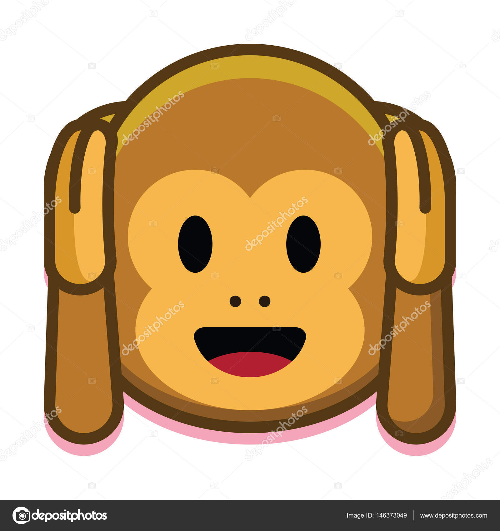 Cartoon Cute Monkey Face Isolated On White Background Stock Vector Image by  ©Aratehortua #146373049