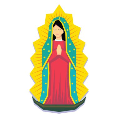Virgin Guadalupe izole beyaz arka plan üzerinde