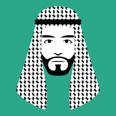 Minimalist Orta Doğu adam yüz izole