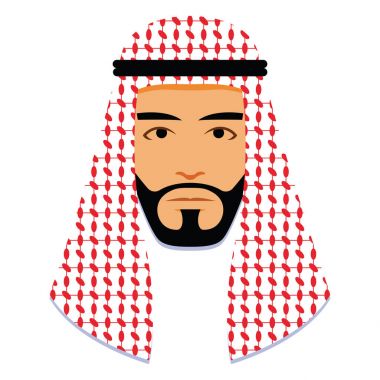 Minimalist Orta Doğu adam yüz izole