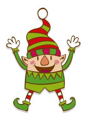 Beyaz arka plan üzerinde izole sevimli Noel Elf