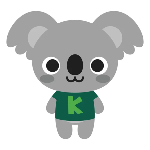 Carino felice koala isolato su sfondo bianco — Vettoriale Stock