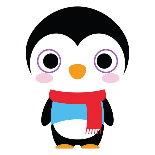 Милий щасливий пінгвін ізольовані на білому тлі — стоковий вектор