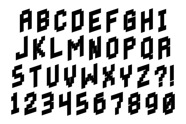 Pixel Font abecedu a čísla, samostatný — Stockový vektor