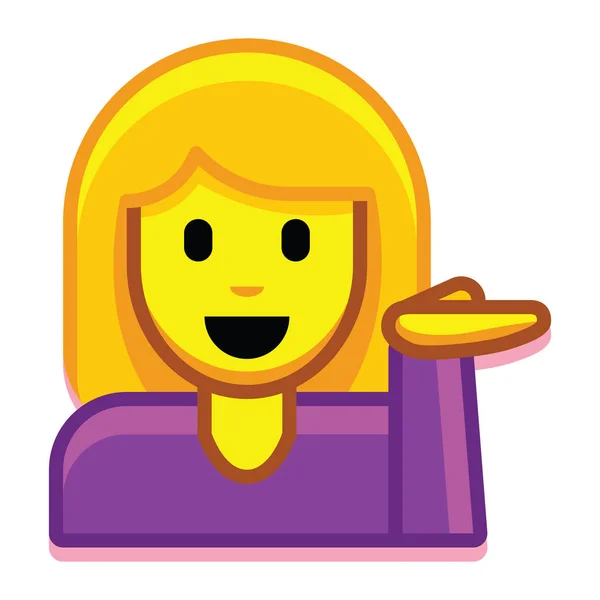 Girl Emoji Isolated On White Background — Stock Vector