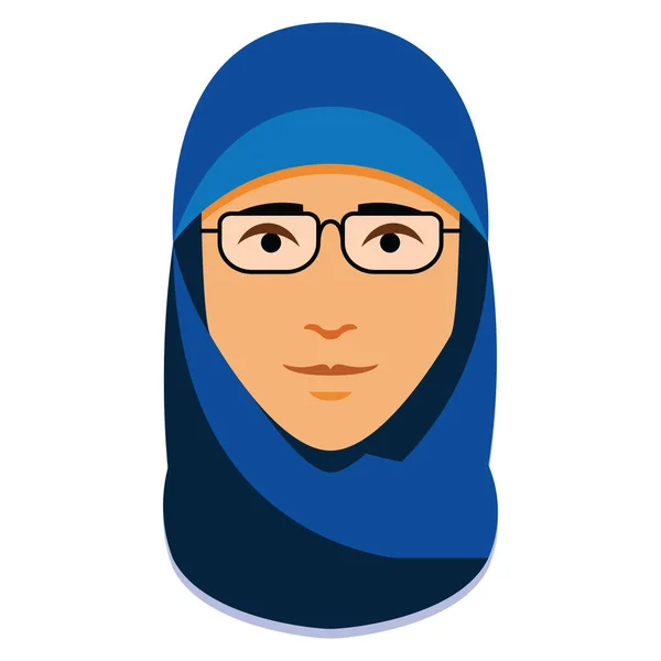 Minimalist Middle Eastern Woman Face Isolated — Stock Vector