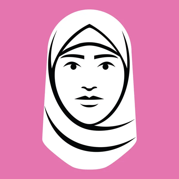 Minimalistisk Mellanöstern kvinna ansikte isolerade — Stock vektor