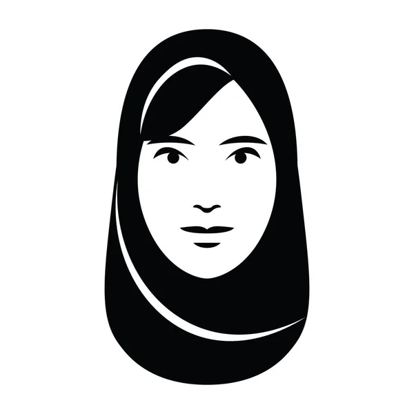 Minimalist Middle Eastern Woman Face Isolated — Stock Vector
