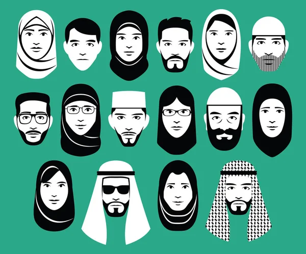 Set Of Different Middle Eastern People — Stock Vector