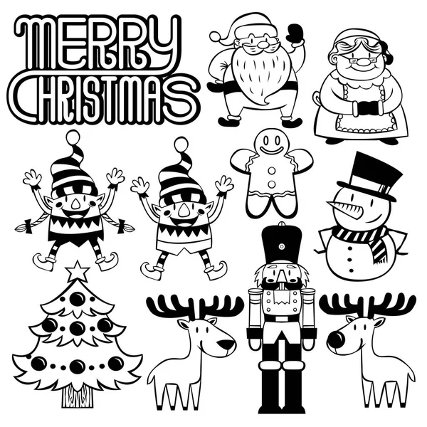 Set de elementos navideños aislados sobre fondo blanco — Archivo Imágenes Vectoriales