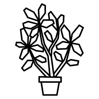 Beyaz arka plan üzerinde izole karikatür Bonsai