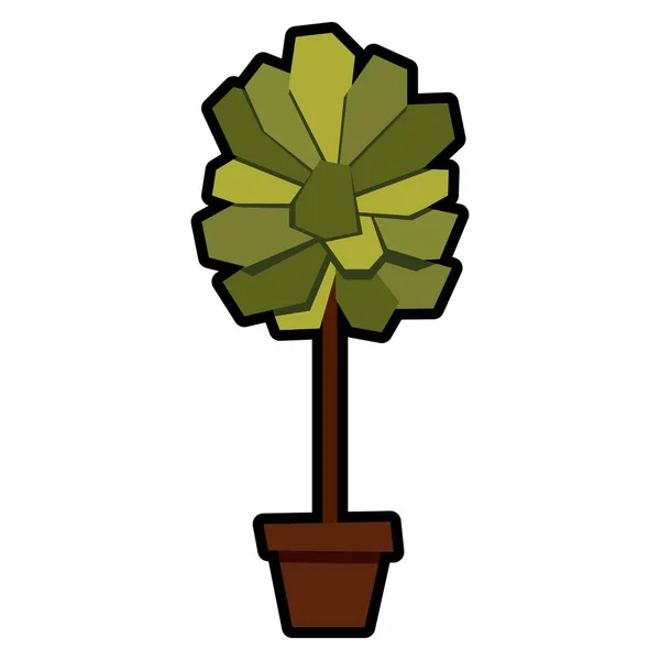 Bonsai de dibujos animados aislado sobre fondo blanco — Vector de stock