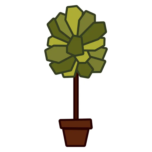 Bonsai de dibujos animados aislado sobre fondo blanco — Vector de stock