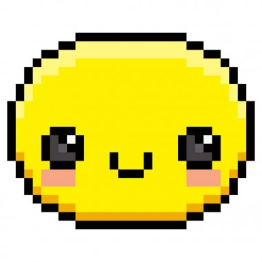 Piksel çizgi film mutlu yüz