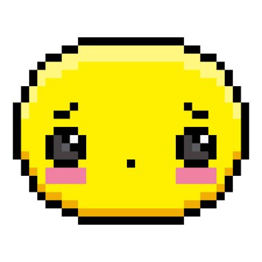 Vektör piksel çizgi film mutlu yüz