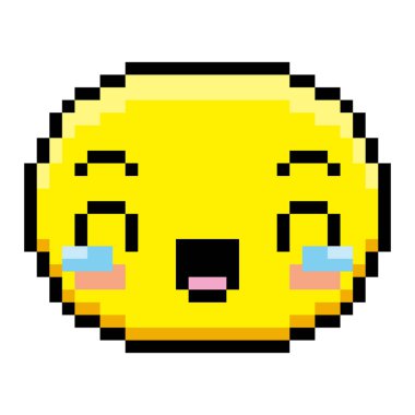 Sevinç gözyaşları ile yüz beyaz arka plan üzerinde izole