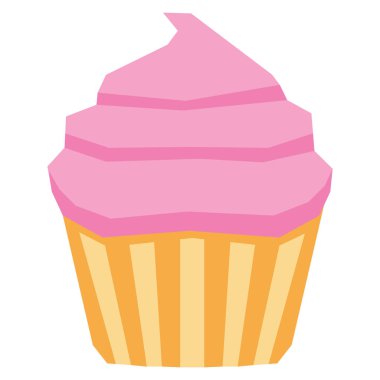 Beyaz arka plan üzerinde izole karikatür Cupcake