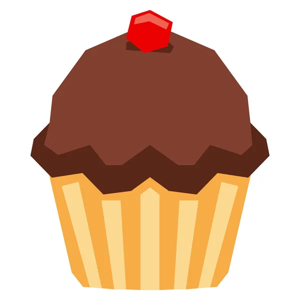 Karikatur Cupcake isoliert auf weißem Hintergrund — Stockvektor
