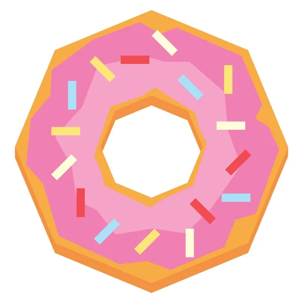 Donut dos desenhos animados isolado em fundo branco —  Vetores de Stock