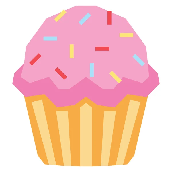 Dessin animé Cupcake isolé sur fond blanc — Image vectorielle