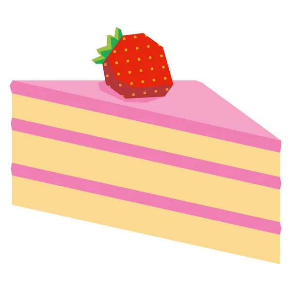 Karikatur Kuchen isoliert auf weißem Hintergrund — Stockvektor