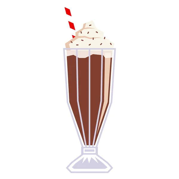 Milkshake dessin animé isolé sur fond blanc — Image vectorielle