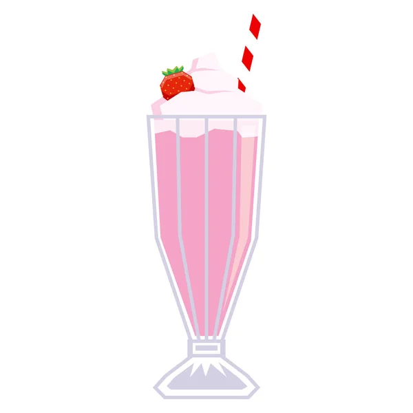 Milkshake dessin animé isolé sur fond blanc — Image vectorielle