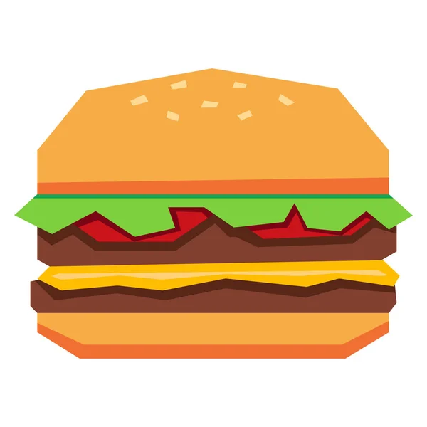 Hamburger dessin animé isolé sur fond blanc — Image vectorielle