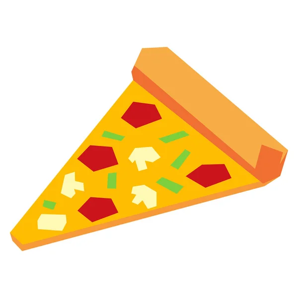 Pizza de desenhos animados isolada no fundo branco — Vetor de Stock