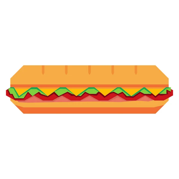 Sandwich à la bande dessinée isolé sur fond blanc — Image vectorielle
