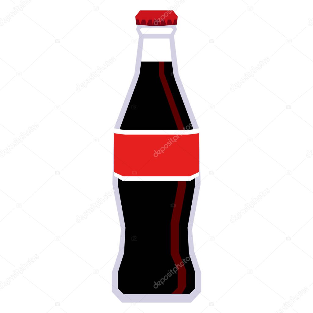 Cartoon Soda Bottle Isolated On White Background
