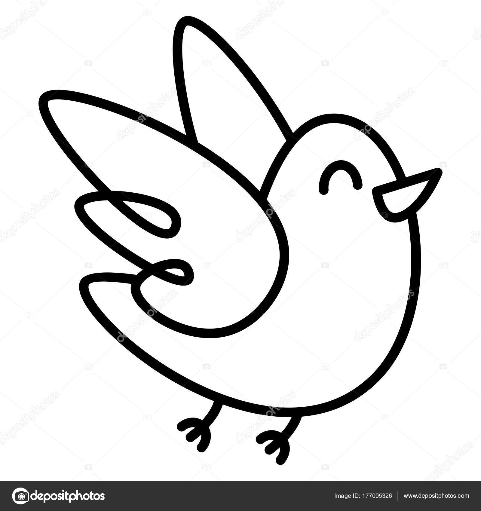 Cartoon Cute Bird Isolated On White Background Stock Vector by ©Aratehortua  177005326, image size:1600x1700