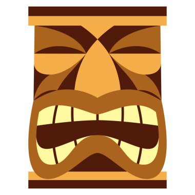 Beyaz arka plan üzerinde izole karikatür Tiki Idol