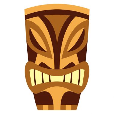 Beyaz arka plan üzerinde izole karikatür Tiki Idol