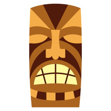 Beyaz arka plan üzerinde izole karikatür Tiki Idol