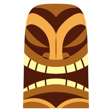 Beyaz arka plan üzerinde izole karikatür Tiki Idol