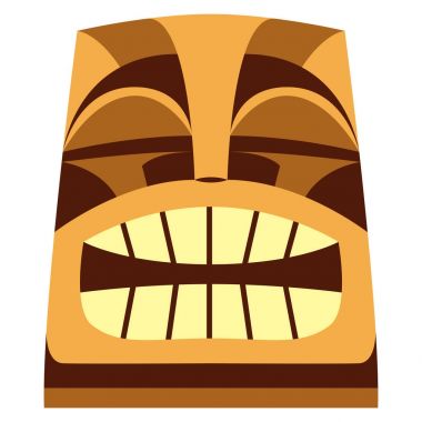 Beyaz arka plan üzerinde izole karikatür Tiki Idol