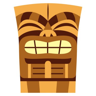 Beyaz arka plan üzerinde izole karikatür Tiki Idol