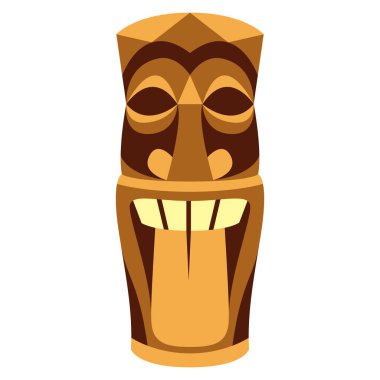 Beyaz arka plan üzerinde izole karikatür Tiki Idol