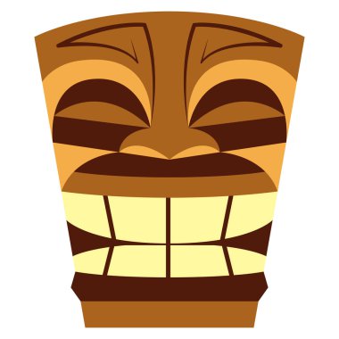 Beyaz arka plan üzerinde izole karikatür Tiki Idol