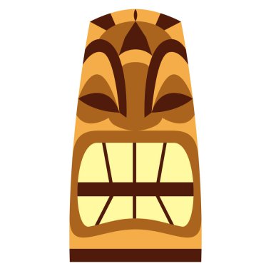 Beyaz arka plan üzerinde izole karikatür Tiki Idol