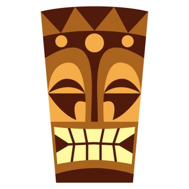 Beyaz arka plan üzerinde izole karikatür Tiki Idol