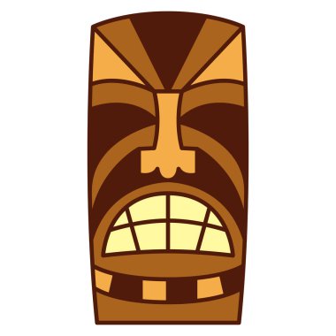 Beyaz arka plan üzerinde izole karikatür Tiki Idol