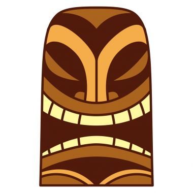 Beyaz arka plan üzerinde izole karikatür Tiki Idol