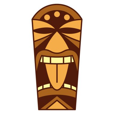 Cartoon Tiki Idol Isolated On White Background clipart