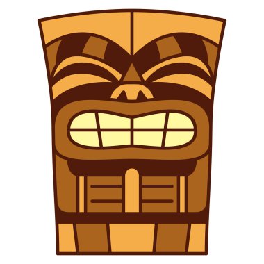 Beyaz arka plan üzerinde izole karikatür Tiki Idol